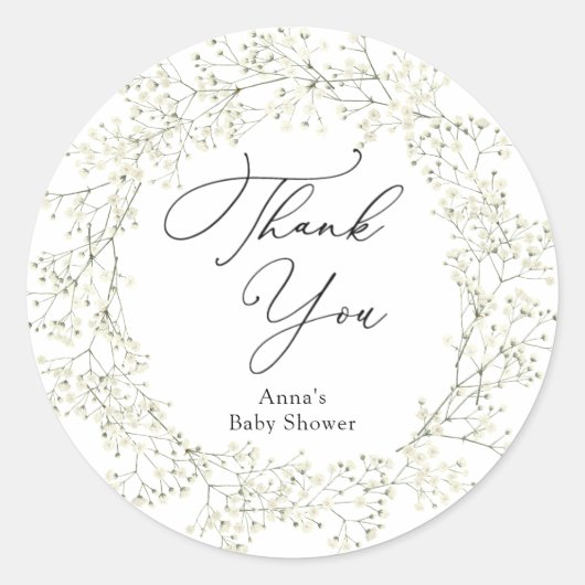 Baby-Atemdusche Geschenketiketten Runder Aufkleber (Vorderseite)