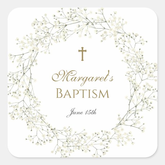 Baby-Atemtaufe Quadratischer Aufkleber (Vorderseite)