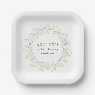 Baby-Atmung Blume Babydusche Pappteller