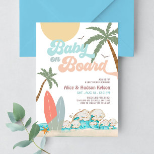 Baby auf Board Baby Shower Sprinkle Surfen Dusche Einladung