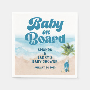 Baby auf Bord Beach Boy Baby Shower Serviette