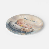 Baby auf Bord Dusche Pappteller (Schrägansicht)