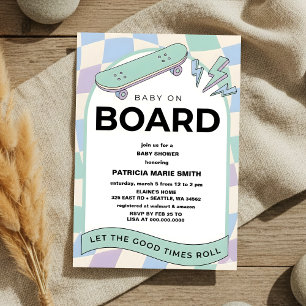 Baby auf Bord Skateboard-Baby-Party-Einladung Einladung