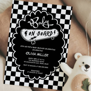 Baby auf Bord Skateboard-Baby-Shower-Einladung Einladung