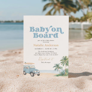 Baby auf Bord Strand Surf Baby Shower Einladung