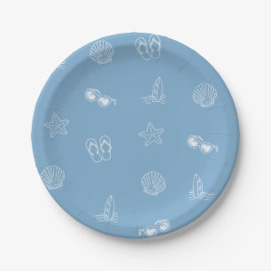 Baby auf dem Board Doodle Surfboard Strand Baby-Pa Pappteller