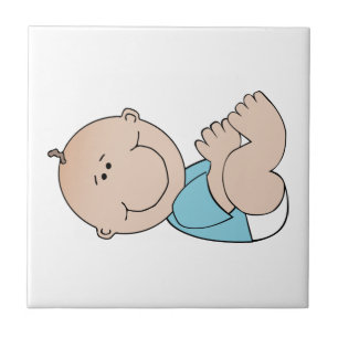 Baby auf dem Boden liegend Fliese