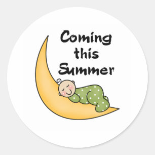 Baby auf dem Mond Summer Runder Aufkleber
