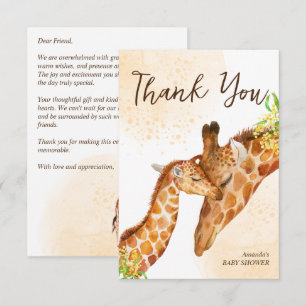 Baby auf dem Weg Baby-Giraffe und Mama-Baby-Party Dankeskarte