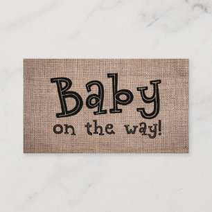Baby auf dem Weg! Rustic Burlap Geschenkkarte Begleitkarte