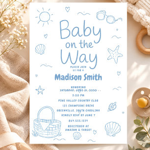 Baby auf dem Weg Strand Baby Shower Sommer Küste Einladung