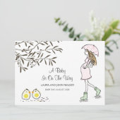 Baby auf dem Weg zu erwarten, Mama Prägancy Ankündigung (Stehend Vorderseite)