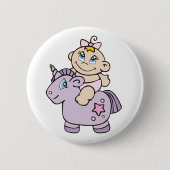 Baby auf Einhorn Button (Vorderseite)
