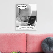 Baby auf Handy Leinwanddruck (Insitu (Wohnzimmer))