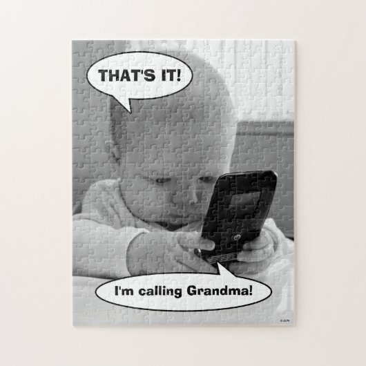 Baby auf Handy Puzzle (Vertikal)