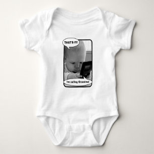 Baby auf Handy Strampler