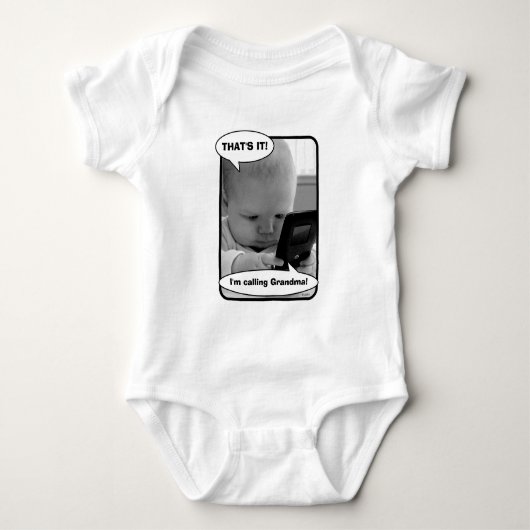 Baby auf Handy Strampler (Vorderseite)