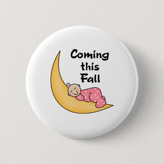 Baby auf Mond-Fall Button (Vorderseite)