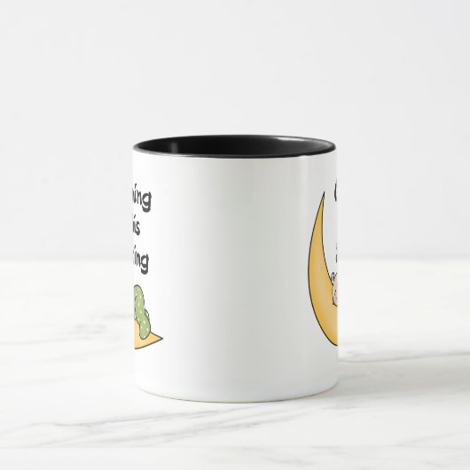 Baby auf Mond-Frühling Tasse (Zentrum)