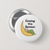 Baby auf Mond-Sommer Button (Vorne & Hinten)