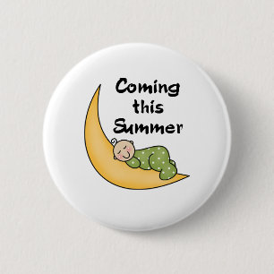 Baby auf Mond-Sommer Button