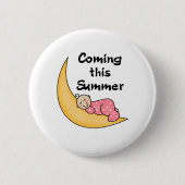 Baby auf Mond-Sommer Button (Vorderseite)