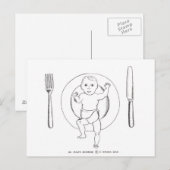 Baby auf Plate Postkarte (Vorne/Hinten)
