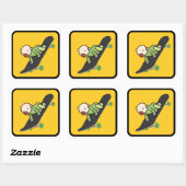 Baby auf (Skate) Board Quadratischer Aufkleber (Blatt)