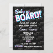 Baby auf Skateboard Schuhe - geschlechtsneutral - Einladung (Vorderseite)