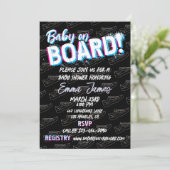 Baby auf Skateboard Schuhe - geschlechtsneutral - Einladung (Stehend Vorderseite)