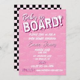 Baby auf Skateboard Schuhe - Mädchen - Einladung