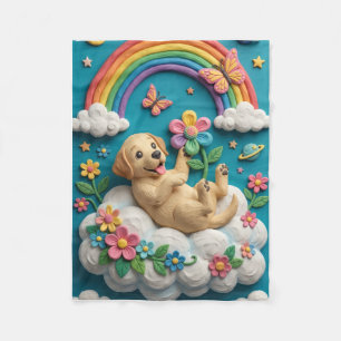 Baby auf Wolke Regenbogen Magie Süße Kinderzimmer  Fleecedecke