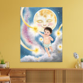 Baby aus der Mond-Leinwand Leinwanddruck (Insitu (Wohnzimmer))