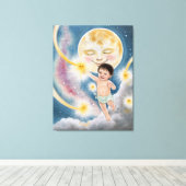 Baby aus der Mond-Leinwand Leinwanddruck (Insitu (Holzboden))