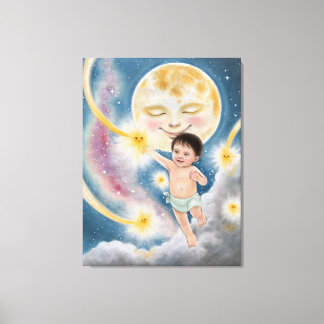 Baby aus der Mond-Leinwand Leinwanddruck