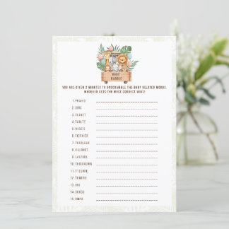 Baby-Babbel-Safari-Baby-Shower-Spiel