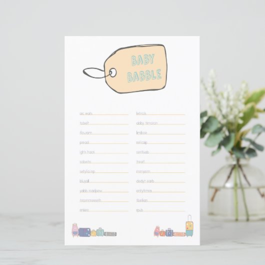 Baby Babble Adventure Baby Dusche (Stehend Vorderseite)