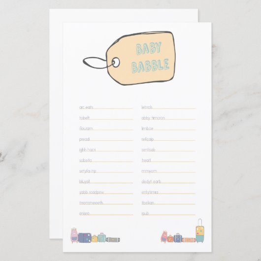 Baby Babble Adventure Baby Dusche (Vorne/Hinten)