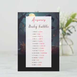 Baby Babble Halloween Antwortkarte Einladung
