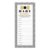 Baby Babbly Word Scramble Game, Bow Krawatte Werbekarte (Vorne)