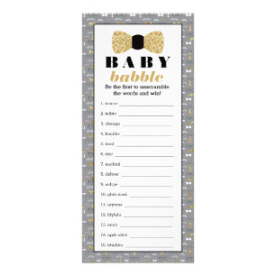 Baby Babbly Word Scramble Game, Bow Krawatte Werbekarte