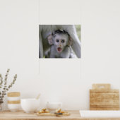 Baby-Baboon unter seiner Mutter Poster (Küche)
