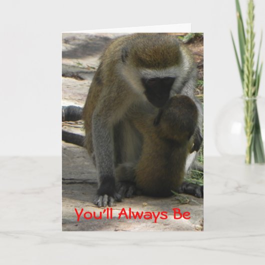 Baby Baboon Valentine Feiertagskarte (Vorderseite)