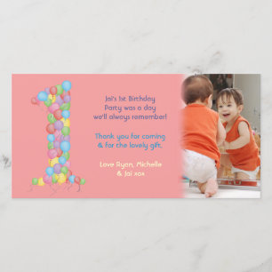 Baby-Baby-1. Geburtstag danken Ihnen Foto-Karte Dankeskarte