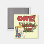 Baby Baby 1. Geburtstag - Hemden und Geschenke Magnet (Vorderseite/Rückseite)