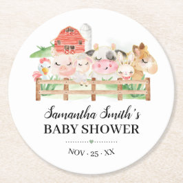 Baby-Baby-Babydusche Runder Pappuntersetzer