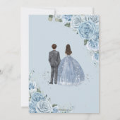 Baby Baby Blue Floral Twins Boy Girl Quinceañera Einladung (Rückseite)