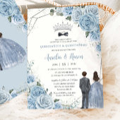 Baby Baby Blue Floral Twins Boy Girl Quinceañera Einladung
