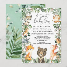 Baby Baby Boy Woodland Forest Animals Kinderdusche