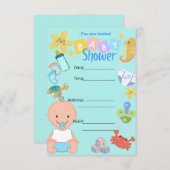 Baby-Baby-Dusche Einladung (Vorne/Hinten)